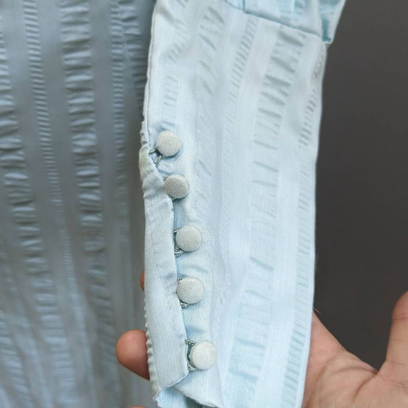 Vintage Juliet Sleeve Robin-Egg Blue Maxi Dress - Picture 5 of 16